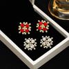 Francês Retro Light Luxo High-end Nicho Estilo Frio Brincos Elegantes Quadrado Floco De Neve Design Sense Diamond Stud Brincos