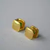 Pendientes de Lujo Accesible de Gama Alta con Forma Cuadrada de Diamante y Esmeralda, Latón Chapado en Oro, Estilo Retro Simple de Nicho Japonés y Coreano