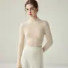 Suéter de peça única 100% cashmere sem costura para mulheres, gola semi-alta, pulôver de tricô slim fit, estilo outono e inverno