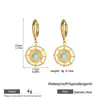 Pendientes de Gota Transfronterizos Europeos y Americanos Malt para Mujer, Acero de Titanio No se Desvanecen Lindos Pendientes de Ojo de Palmera Joyería