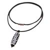 Lanyard para colgante especial de cuentas semiacabadas de acero inoxidable cuerda cruzada vertical sobre la clavícula collar de alta gama con cuerda cuerda negra