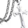 Lele Jewelry Colgante de Acero Inoxidable con Cruz Transfronteriza Europea y Americana Collar de Tres Capas Tridimensional Hip-Hop para Hombre Joyería para Hombre