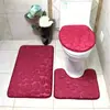 Conjunto de Tapete para Banheiro Três Peças Personalizado Antiderrapante Absorvente Veludo Coral Pedrinha Piso de Banheiro Moderno e Simples