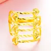 Vietname Shajin Multi-linha Grande Anel de Abertura Latão Banhado A Ouro Cor Manter Carro Flor Anel Feminino Exagerado Anel Feminino