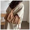 Cor sólida, em estoque, design transfronteiriço, estilo simples, nova bolsa tote de lona 2026, moderna, grande capacidade, casual e adequada para o trajeto