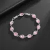 Pulsera minimalista de piedras preciosas arcoíris transfronteriza para mujer, con cuentas coloridas de circonita cúbica estilo tenis, un accesorio colorido ligero y versátil