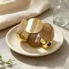 Pulsera Elástica Redonda de Acrílico con Cordón Trenzado Moda Europea Americana Pulsera Sencilla Versátil Diseño de Nicho Joyería de Mano para Mujeres