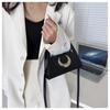 Bolso Estilo Fresco para Mujer 2023 Otoño e Invierno Nuevo Combinación Total Color Sólido Hombro Bandolera Bolso de Mano con Cierre de Media Luna para Mujer