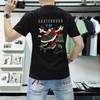Lan Sheng Yi Camiseta de Manga Curta Masculina Gola Redonda Moda Verão 2025 Estampada Slim Fit Meia Manga Roupas Camiseta Masculina de Qualidade