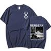 Moda Hombre Berserk Guts Top Camiseta de Algodón Manga Espadachín
