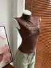 Chaleco de estilo europeo y americano inspirado en Napoleón para mujer, nueva colección de otoño, top corto de manga corta de moda, versátil y elegante