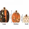 Decoración de Calabaza Fantasma Gato Negro de Madera para Halloween Habitación Escritorio Decoraciones Festivas Artesanías de Madera
