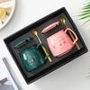 Juego de Tazas de Cerámica de Alta Calidad para Parejas, Caja de Regalo, Souvenir, Tazas de Café y Agua de Cerámica con Tapas