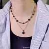 Collar Nuevo Irregular de Doble Capa para Mujer, Collar Dulce y Fresco de Chica Popular, Diseño de Nicho de Verano, Cadena de Clavícula de Alta Gama