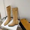 Botas Altas Cuadradas para Mujer que Aumentan la Altura 9cm, Nuevo Modelo 2026, Estilo Páramo con Hebilla de Cinturón, Botas de Moda Adelgazantes, Botas de Montar Retro
