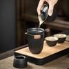 Tazón de Cubierta de Cerámica Regalo de Alta Gama Juego de Té Kung Fu para Viaje Taza de Té para Exterior Taza Expresa Almacenamiento de Olla de Agarre Manual Antiescaldante