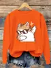 Gafas de Sol Geniales Diseñadas para Gatos Sudaderas para Mujer Pantalones Jogger Sueltos Ropa Streetwear Y2K Suéter Casual de Cuello Redondo