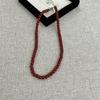 Nuevo Collar de Ágata Roja Natural China Estilo Igual de Blogger Ins de Corea del Sur Cuentas Dulces Combinables Estilo Vintage Fresco Cuentas