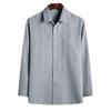 Cardigã masculino vovô roupa de verão verão meia-idade e idoso roupa de pai camisa de manga comprida top de lapela para homem camiseta de manga comprida