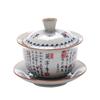 Tigela de tampa de flutuação de cerâmica Retro Guofeng Thousand Buddha Zen Orchid Pavilion Set Sequence Rotating Cover Bowl Kung Fu Tea Set Tea Bowl