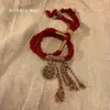 Pulseira de pedras naturais chinesas estilo étnico significado Cordão de mão do Tibete corda trançada pulseira de casal