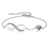 Estilo Europeo y Americano Transfronterizo Estilo Nuevo Ilimitado con Accesorios de Circonita Cúbica Pulsera Pulsera de Piedra de Nacimiento Corazón Joyería Simple para la Mano