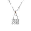 Collar con llave de diamante transfronterizo de Europa y Estados Unidos, nuevo temperamento creativo, llavero con cerradura de diamantes de imitación Joker, colgante al por mayor