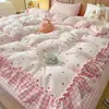 Juego de Sábanas Cálidas Espesas de Leche Grado A Otoño/Invierno Juego de Cuatro Piezas Juego de Tres Piezas con Encaje de Color Contrastante Estilo Lolita Sanador