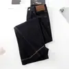 Calça Jeans Azul Escuro Slim Feminina 2025 Nova Outono e Inverno Cintura Alta Solta Petite Reta Cropped