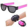Gafas Polarizadas Plegables Distintivas Pulsera de Anillo de Silicona Anillo a Presión Gafas de Sol Fáciles de Transportar para Ciclismo y Viajes