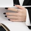 Anillo de dedo índice de acero de titanio chapado en oro con personalidad de moda femenina con círculo de nicho retro de estilo coreano nuevo