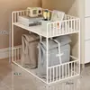 Prateleira de armazenamento para mochilas, um item essencial para organizar livros de estudantes, um pequeno carrinho de chão para a sala de aula, com rodas e grande capacidade para guardar livros sob a mesa.