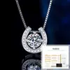 Collar de Plata de Ley S925 con Moissanita Diseño de Nicho Colgante Simple de Herradura Cadena Elegante de Moda de Alta Gama para Clavícula Femenina
