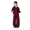 Conjunto de sudadera para niña estilo coreano, nueva moda primavera y otoño, conjunto de dos piezas con chaqueta con capucha informal de corte holgado y pantalones de pierna ancha