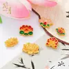 Cuentas Espaciadoras de Esmalte Dorado Estilo Antiguo de Alta Retención de Color, Cuentas Chinas con Agujero Pasante de Flor de Loto para Pulseras y Accesorios de Collar para Mujer