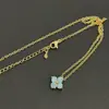 Collar Colgante Sencillo de Circonita Brillante de Cuatro Hojas, Cadena Ligera de Lujo para Clavícula para el Día a Día, Joyería de Collar Exquisita y Versátil, Elegante