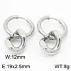 Pendientes de Acero Inoxidable 304 Cadena Cubana con Borlas Joyería Chapado en Oro de 18K Clip para Oreja Pendientes Unisex