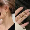 Novedad Pendientes de Moda Estilo Ins Sentido de Diseño Distintivo de Nicho Gancho de Oreja Cuadrado Pendientes de Metal Simples Aguja de Plata 925