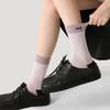 Calcetines de felpa para mujer de longitud media, estilo japonés preppy, de colores contrastantes, empalmados, holgados, a la moda, para adelgazar, de nicho renacentista