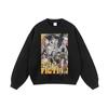 Marca de moda de rua americana, moletom com gola redonda, hip-hop, retrô, impressão direta, grande, manga comprida, com debrum, inverno transfronteiriço