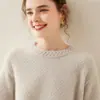 Otoño e Invierno Cuello Redondo Hecho a Mano Tejido Cachemir Artesanía Cachemir Nuevo Estilo para Mujer Suéter Tejido de Cachemir para Abrigo