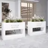 Combinación de Maceteros de Acero Inoxidable para Exteriores para Cafeterías, Hoteles, Portaflores Municipales para Exteriores y Oficinas de Venta de Inmuebles con Canaletas de Hierro para Flores