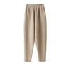 Pantalones casuales de otoño e invierno 100% cachemir para mujer, pantalones de tubo de punto holgados y adelgazantes, pantalones rectos de cintura alta que combinan con todo y hasta los tobillos.