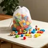 Bolsa de almacenamiento para juguetes de bebé, bolsa de malla transparente de nailon con cordón, herramienta para clasificar y organizar rompecabezas y bloques de construcción en casa