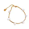 Pulsera Irregular de Perlas de Agua Dulce Barrocas y Fragmentos de Oro para Mujer, Elegante y Moderna Pulsera de Perlas en Forma de Pétalo