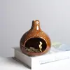 Quemador de Incienso Cónico Cerámico Transfronterizo Artesanías Quemador de Incienso Quemador de Aromaterapia Portador de Bandeja para Quemar Madera Sagrada Salvia Adornos de Incienso