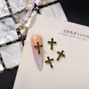 Itens Mais Vendidos Transfronteiriços: Brincos de Cruz Cromados, Acessórios para Nail Art, Liga de Zinco com Strass Estilo Punk Retrô, Diamantes para Unhas Vestíveis