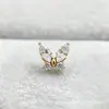 Pendientes de Mariposa con Circonita ASTMF-136 con Pendientes de Circonita Titanio G23 Nuevos Pendientes de Labio de Mariposa Joyería Cabeza