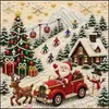 Pintura Diamante DIY Handmade de Natal com Pérolas e Diamantes 5D Transfronteiriça Novo Papai Noel Árvore de Natal Materiais de Decoração