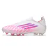 Zapatos de fútbol Yamal F50+ sin cordones, color rosa, con tacos largos, AG/TF, para adultos, adolescentes y niños, aptos para hombres y mujeres, para entrenamiento